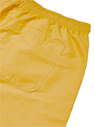 Brunello Cucinelli Mens Yellow Logo-Embroidered Swim Shorts