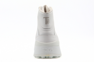 Tods Mens White Lace Up Cassetta High Tops Sneaker Shoe