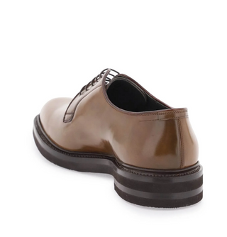 Brunello Cucinelli Men's Brown Cordovan Leather Derby Shoes