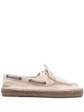 Brunello Cucinelli Women's Laced Shoes In Beige Strap Detail