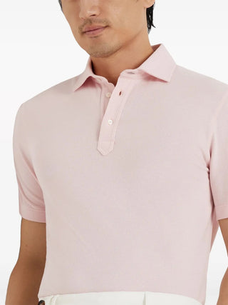 Brunello Cucinelli Light Pink Cotton Pique Polo Shirt
