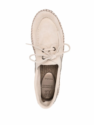 Brunello Cucinelli Women's Laced Shoes In Beige Strap Detail
