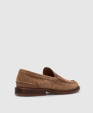 Brunello Cucinelli Mens Off White Suede Loafer