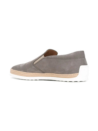 TODS MENS Grey Textured Espadrilles