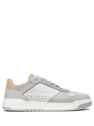 Brunello Cucinelli Mens White Grey  Perforated Sneakers