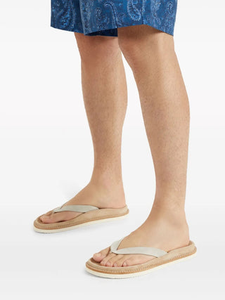 Brunello Cucinelli Mens Slippers In Sand