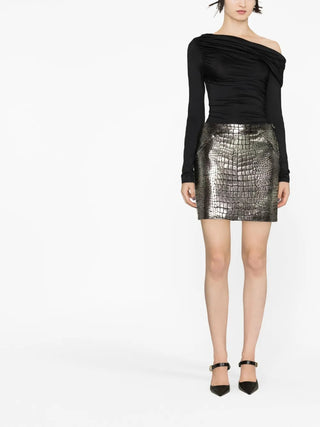Tom Ford Womens Croc Grey Skirt