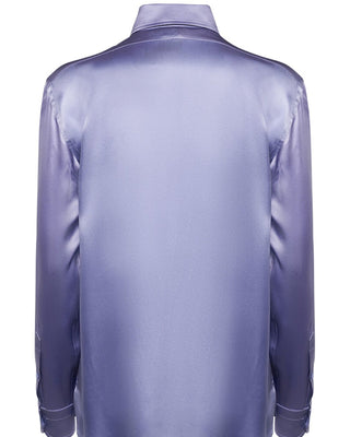Tom Ford Womens Lilac Pleated Silk Shirt