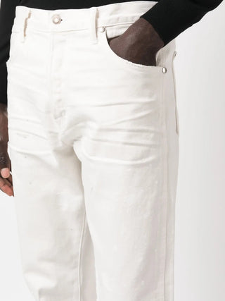 Tom Ford Mens White Denim Splatter Paint Jeans