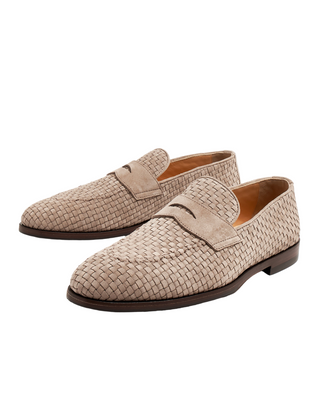 Brunello Cucinelli Men’s Beige Woven Loafer