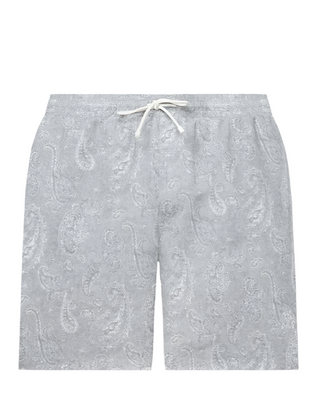 Brunello Cucinelli Mens Paisley Swim Shorts In Grey