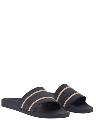 Brunello Cucinelli Mens Striped Rubber Navy Sandals