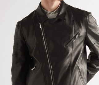 Brunello Cucinelli Men's Leather Biker Jacket In Black