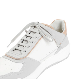 Brunello Cucinelli Mens White Grey  Perforated Sneakers