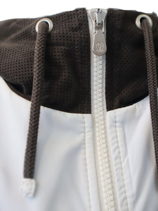 Brunello Cucinelli Men's Outerwear Color Block Vest Grey White Jacket Pelle Leather Suede