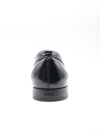 Tods Mens Black Shiny Leather Buckle Gomma Loafer Shoe