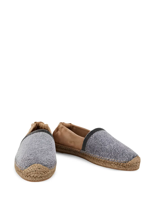 Brunello Cucinelli Women's Espadrilles Bead Embellished and Suede Denim