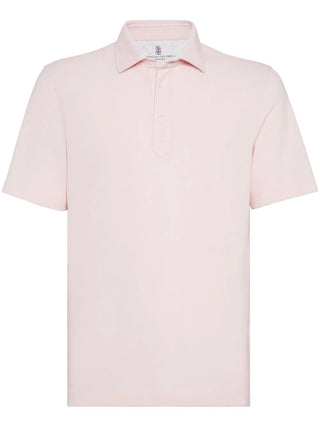 Brunello Cucinelli Light Pink Cotton Pique Polo Shirt