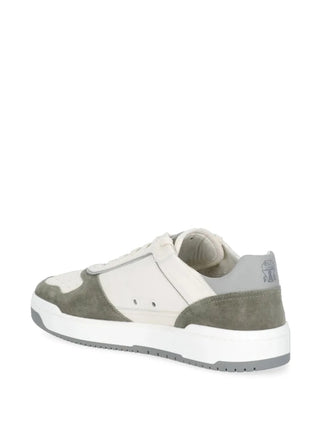 Brunello Cucinelli Color-Block Low-Top White & Grey Sneaker