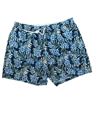 Isaia Green Blue Mens Floral Swim Trunk
