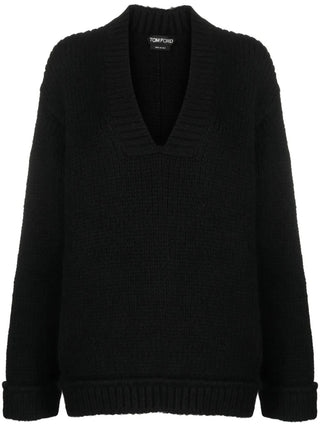 Tom Ford Womens Loose-Fit Pullover in Alpaca Blend In Black