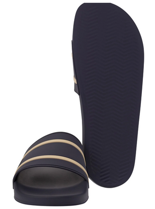 Brunello Cucinelli Mens Striped Rubber Navy Sandals