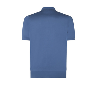 Brunello Cucinelli Mens Blue Cotton Polo Shirt