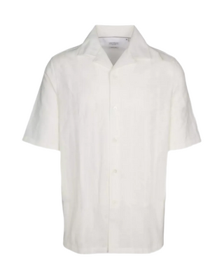 Brunello Cucinelli Mens Short Sleeve Cotton Poplin Shirt In Off White
