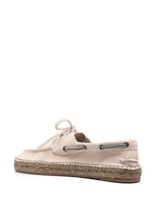 Brunello Cucinelli Women's Laced Shoes In Beige Strap Detail
