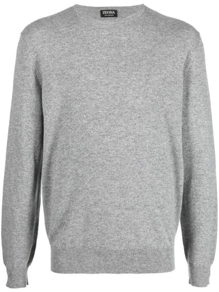 Zegna Mens Grey Cashmere Sweater