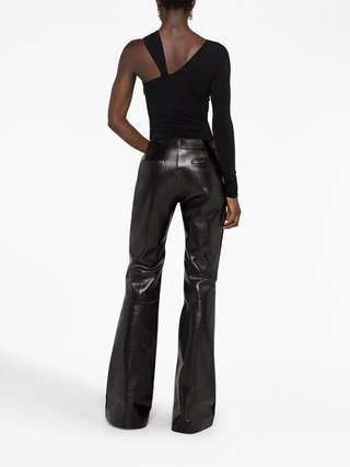Tom Ford Womens Calfskin Leather Flare Leg Trouser Pant