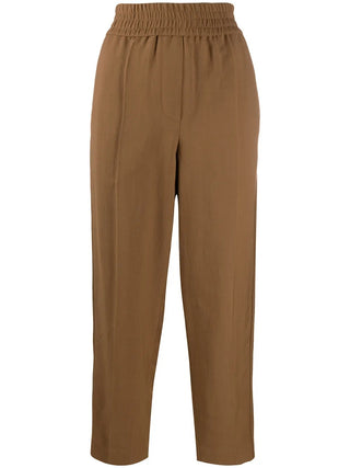 Brunello Cucinelli Womens Beige Viscose & Linen Trousers