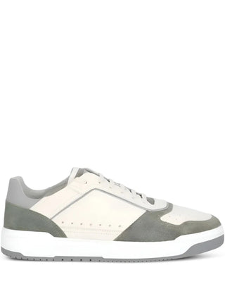 Brunello Cucinelli Color-Block Low-Top White & Grey Sneaker