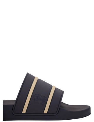 Brunello Cucinelli Mens Striped Rubber Navy Sandals