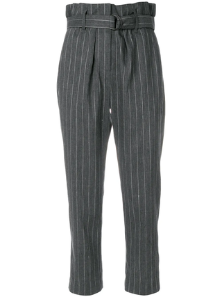 Brunello Cucinelli Womens Pin Stripe PANTS In DARK GREY