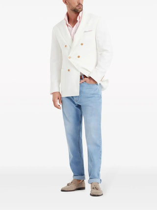 Brunello Cucinelli Mens Iconic Fit Light Denim
