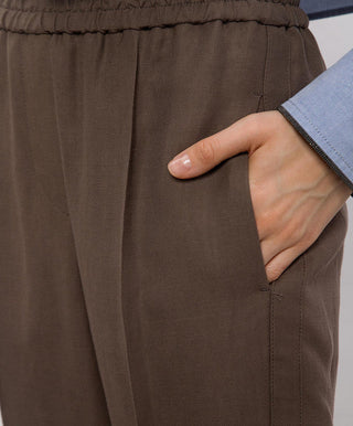 Brunello Cucinelli Womens Beige Viscose & Linen Trousers