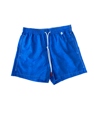 Isaia Mens Solid Bright Blue Swim Trunk