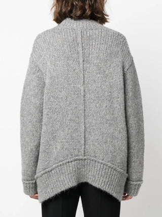 Tom Ford Womens Light Grey Alpaca Wool V-Neck Sweater