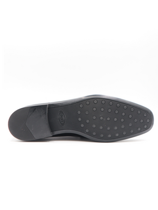 Tods Mens Black Shiny Leather Buckle Gomma Loafer Shoe