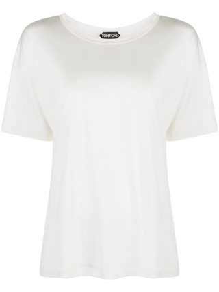Tom Ford Womens Silk Ivory T-Shirt