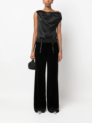 Tom Ford Womens Velvet Zippered Trousers In Black