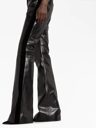 Tom Ford Womens Calfskin Leather Flare Leg Trouser Pant