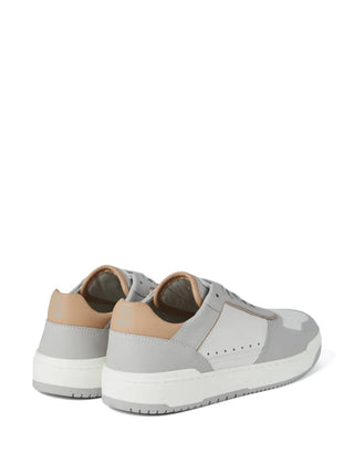 Brunello Cucinelli Mens White Grey  Perforated Sneakers