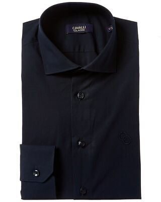 Cavalli Class by Roberto Cavalli Mens Comfort Fit Black Dress Shirt
