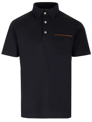 Zegna Mens Polo Shirt In Black