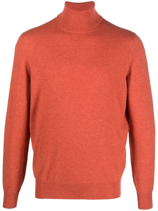 Brunello Cucinelli Mens Turtleneck 100% Cashmere Orange Sweater