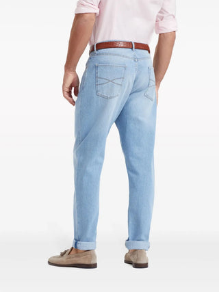 Brunello Cucinelli Mens Iconic Fit Light Denim
