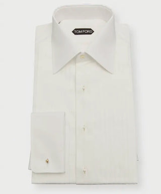 Tom Ford Men’s 100% Cotton White Tuxedo Dress Shirt