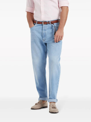 Brunello Cucinelli Mens Iconic Fit Light Denim